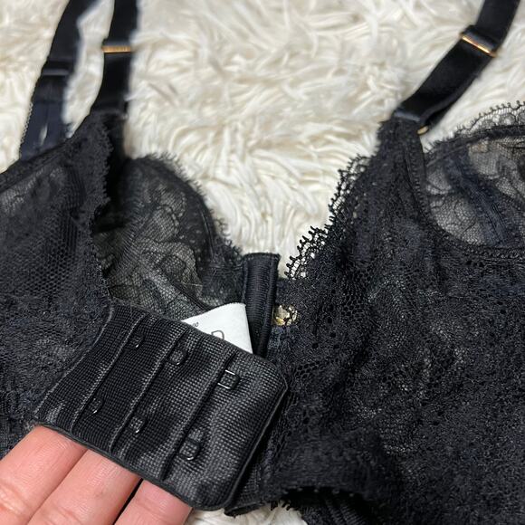Chantelle| Vintage Women's black lace underwire bra - Picture 8 of 12